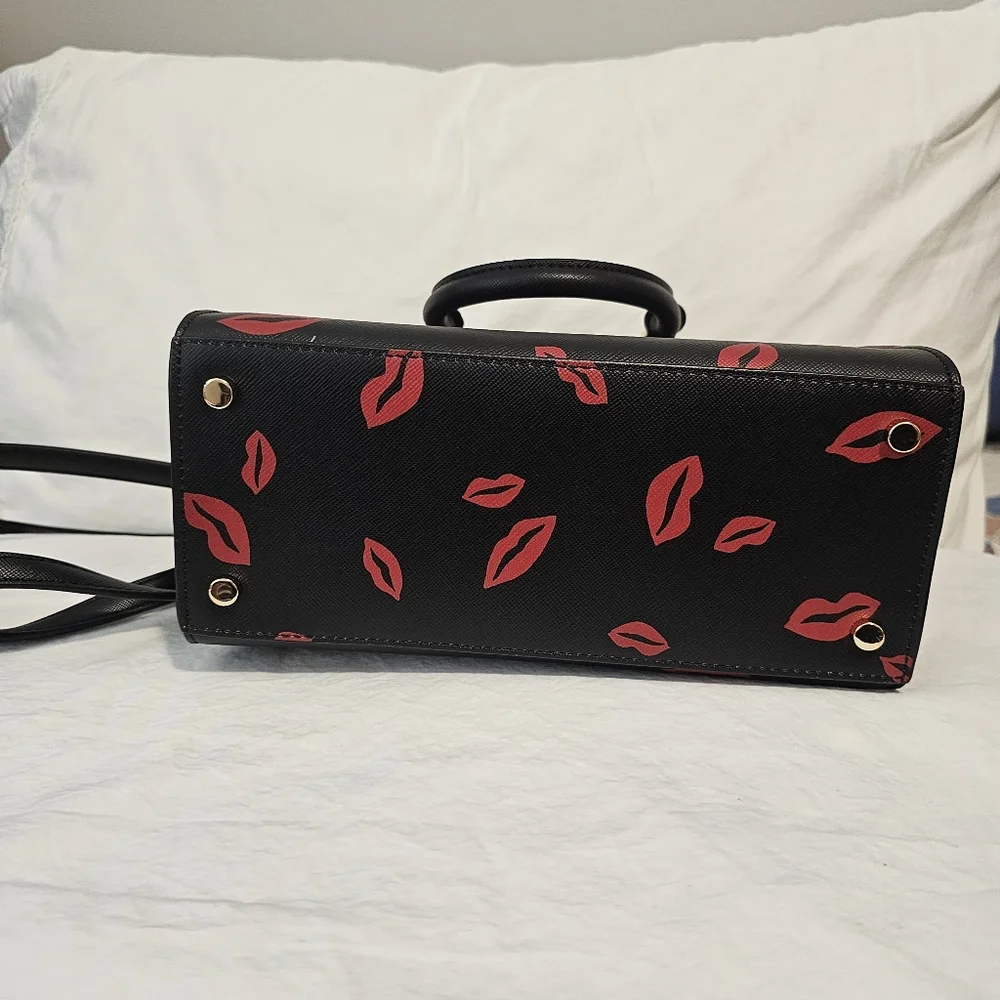 Kate Spade Black and Red Lips Satchel
